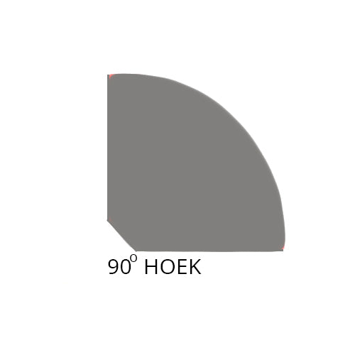 Blad hoek 90graden 80x80/90cm kersen