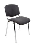 Vergader - Kantinestoel ISO.Antraciet-Stof-Chroom frame