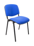 Vergader - Kantinestoel ISO.Blauw-Stof-Chroom frame