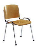 Vergader - Kantinestoel ISO.Hout-Chroom frame