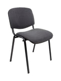 Vergader - Kantinestoel ISO.Antraciet-Stof-Zwart frame
