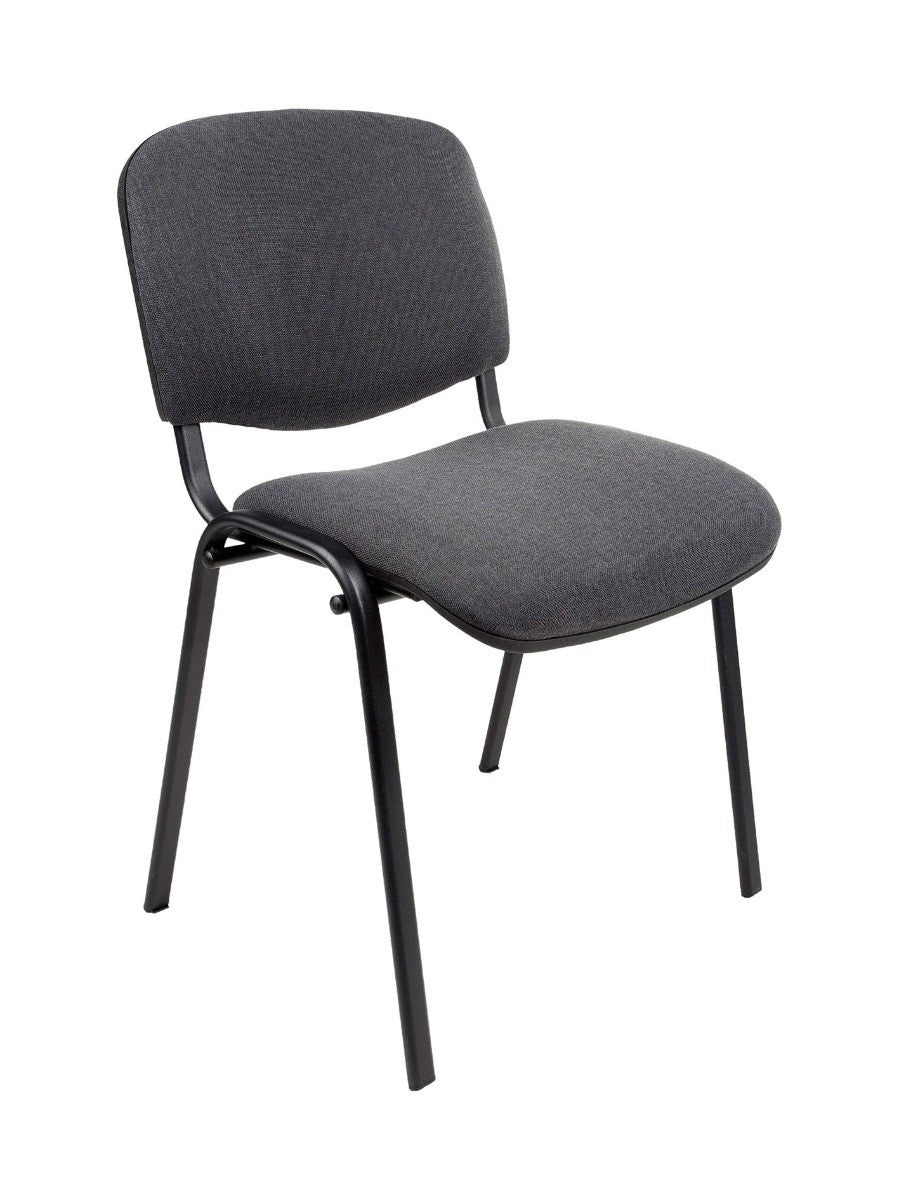 Vergader - Kantinestoel ISO.Antraciet-Stof-Zwart frame