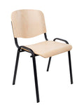 Vergader - Kantinestoel ISO.Hout-Zwart frame