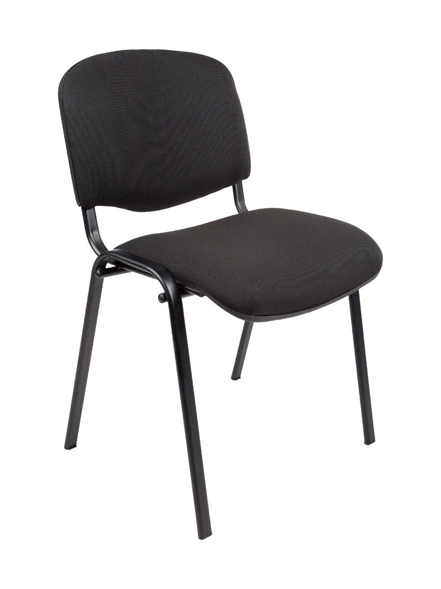 Vergader -Kantinestoel ISO.Zwart,Zwart frame