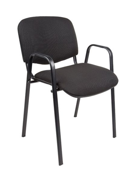 vergaderstoel MILOS-Zwart-Stof-Chroom frame